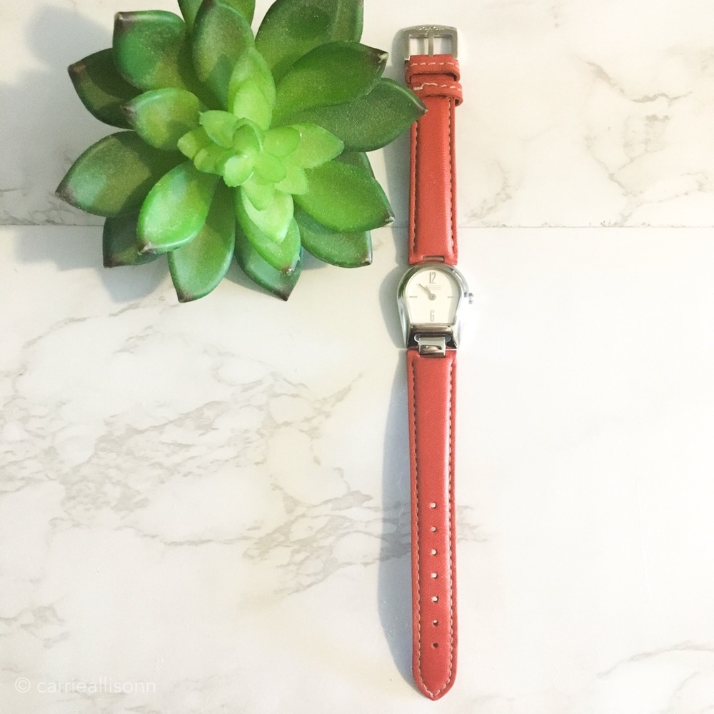 ✨NWOT Coach | Pink Horseshoe Face Leather Watch
